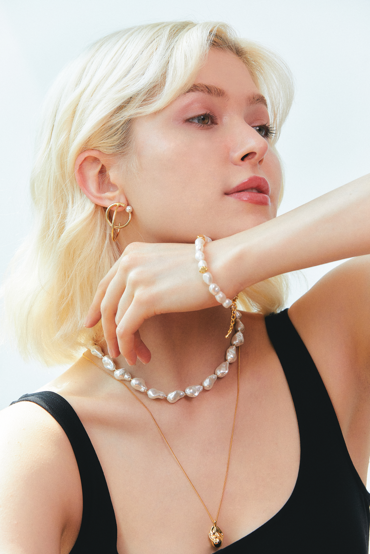 Pearl & Cutting ball Bracelets