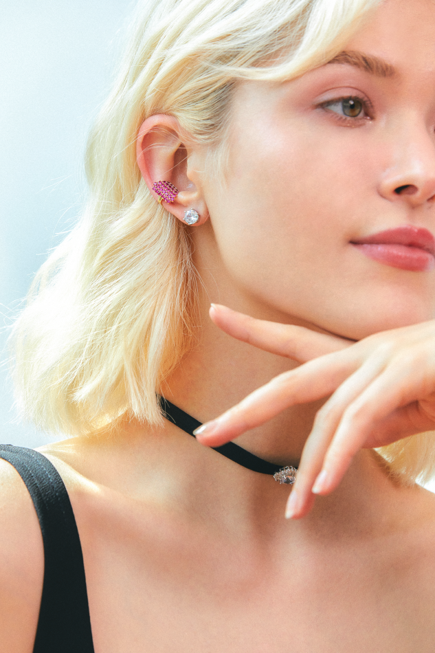 White Heart Mismatched Earrings