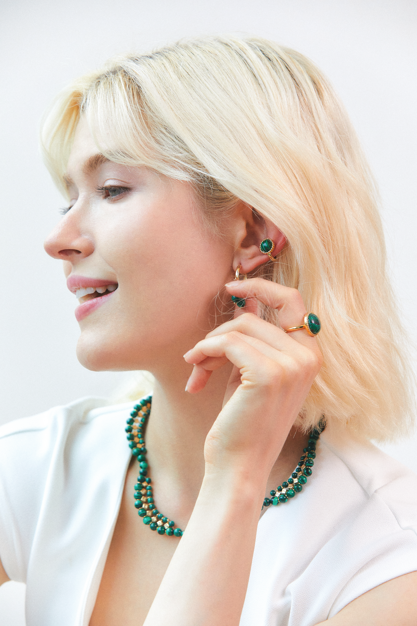 Malachite Ear Cuff