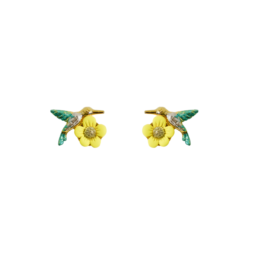 Tiny Blossom & Bird Studs