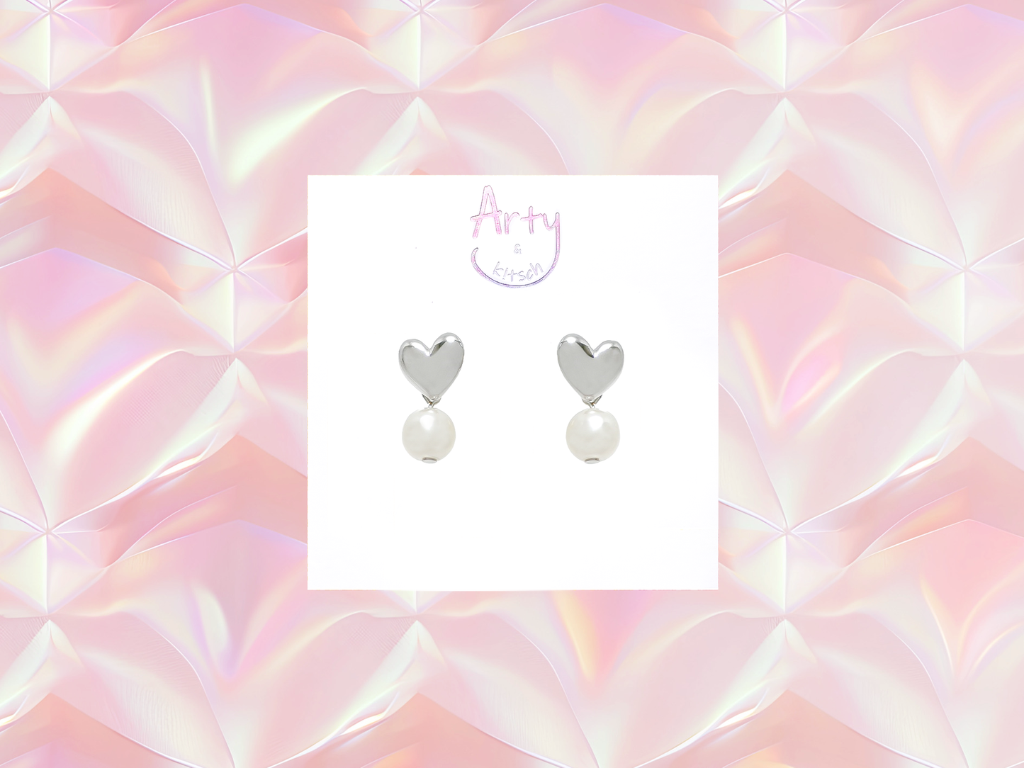Petit Heart Drop Pearl Earrings