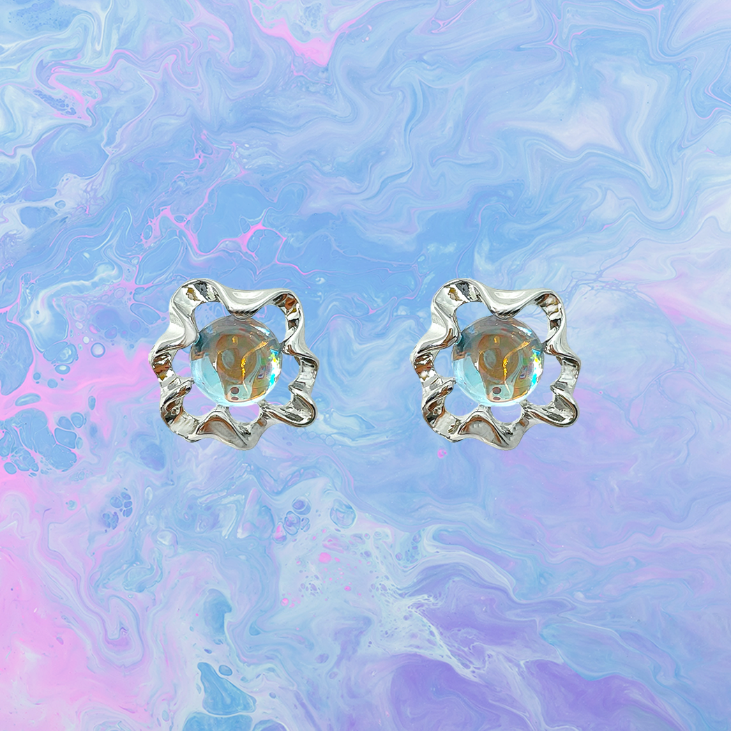 Flow Line Aurora Bead Earrings