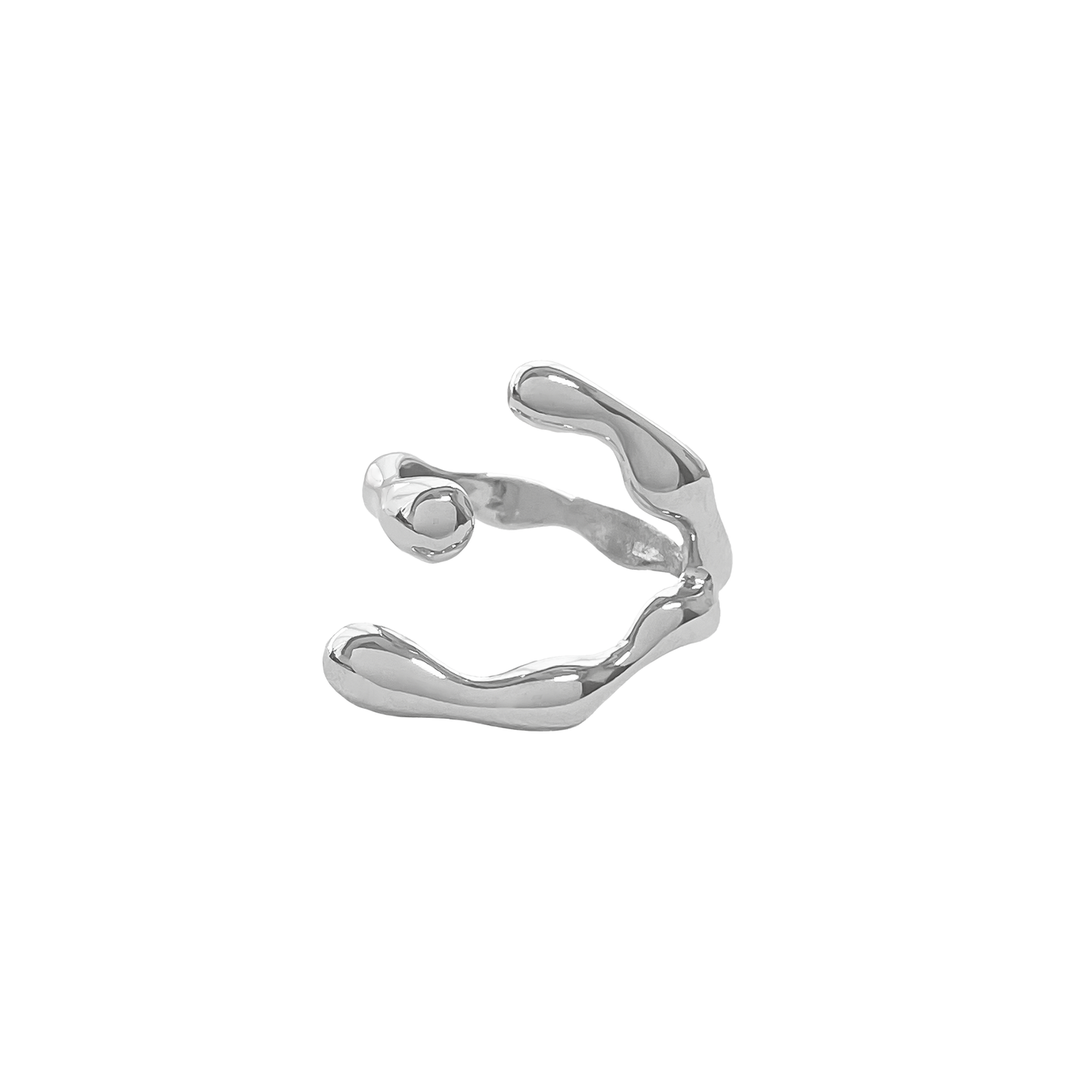 Dynamic Curved Silver Ring