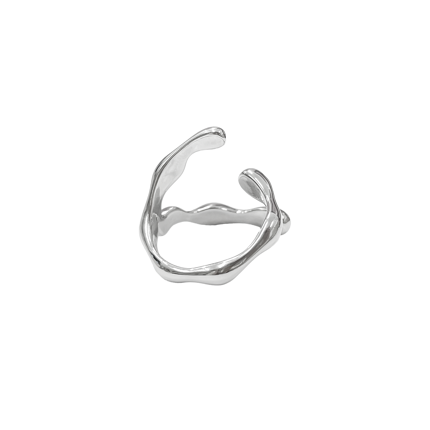 Dynamic Curved Silver Ring