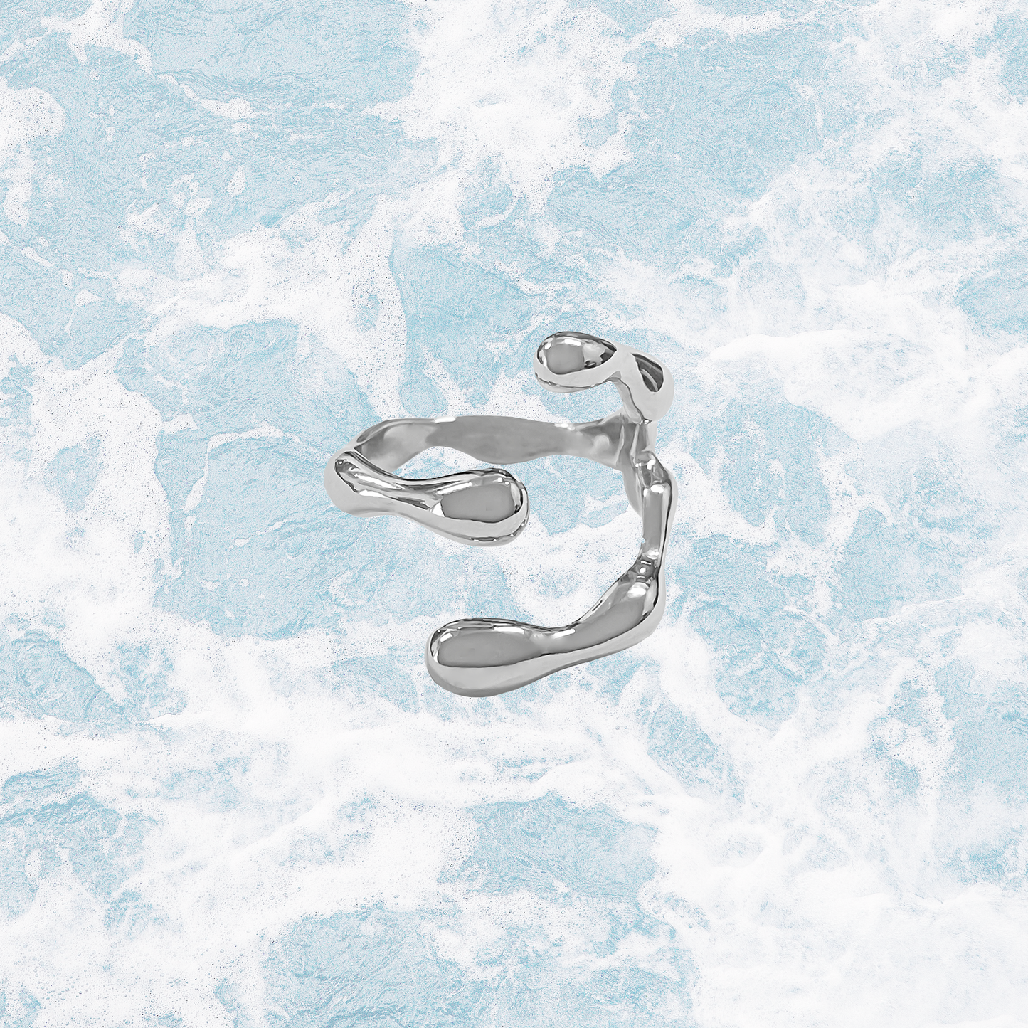 Dynamic Curved Silver Ring