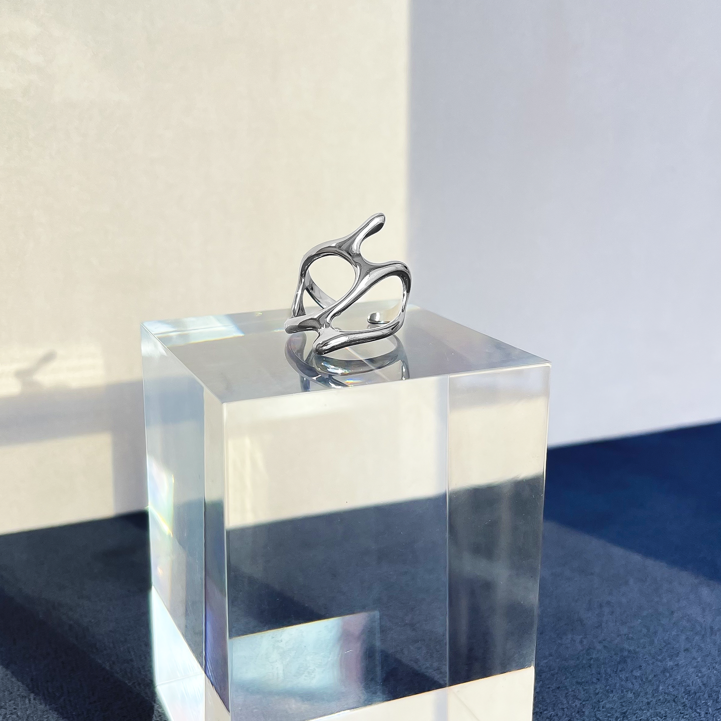 Unique Fluid Silver Ring