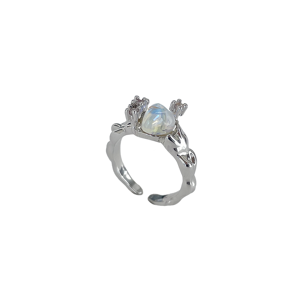 Clear Aurora Heart Ring