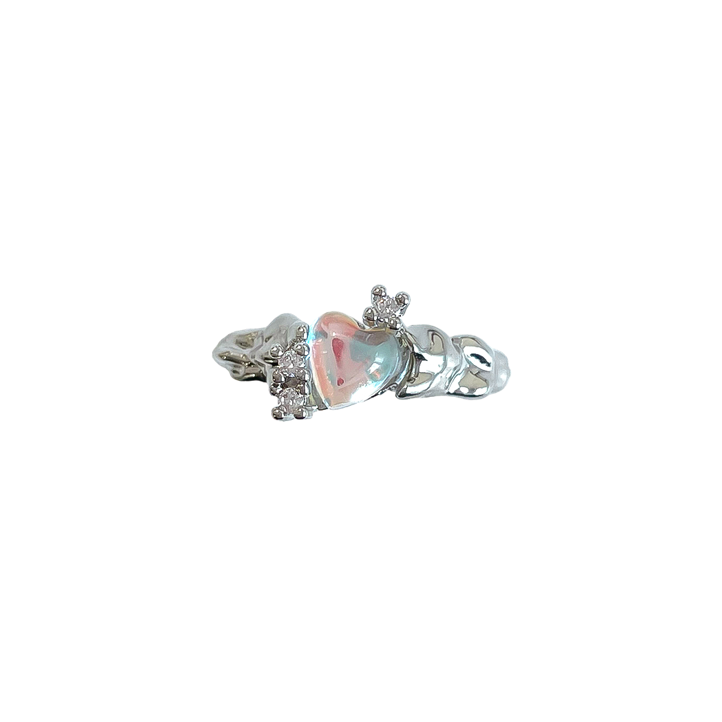 Clear Aurora Heart Ring