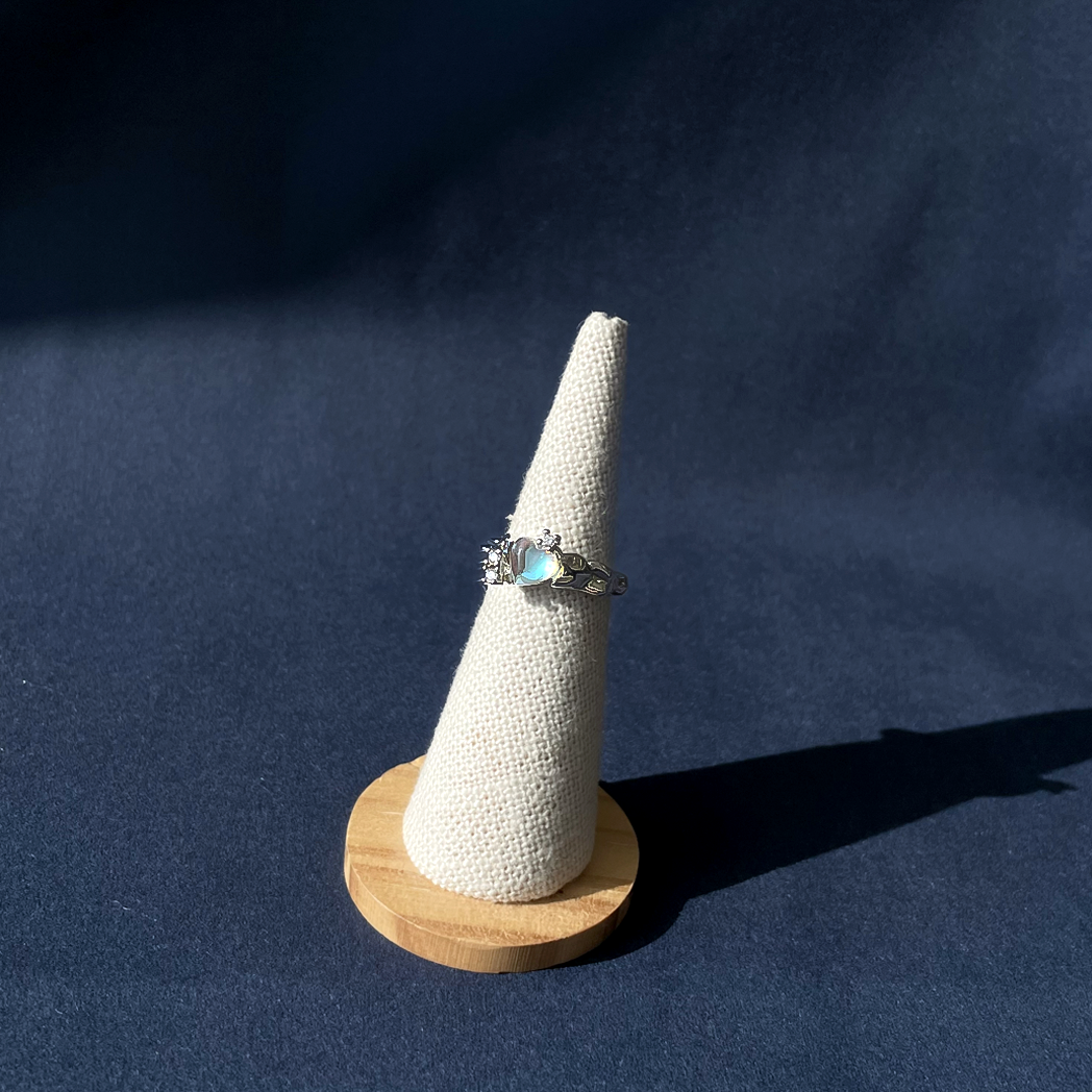 Clear Aurora Heart Ring