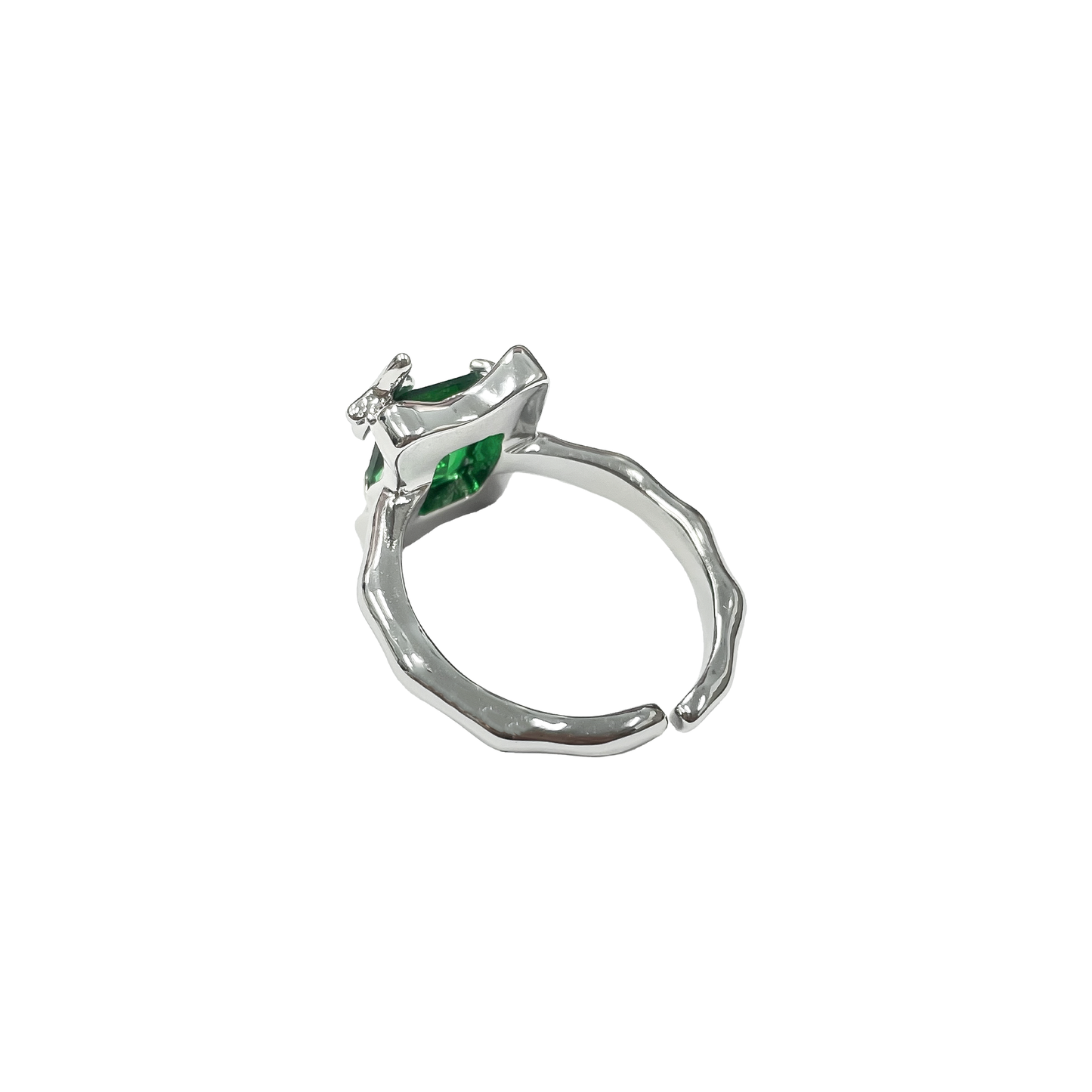 Glow CZ Squre Ring