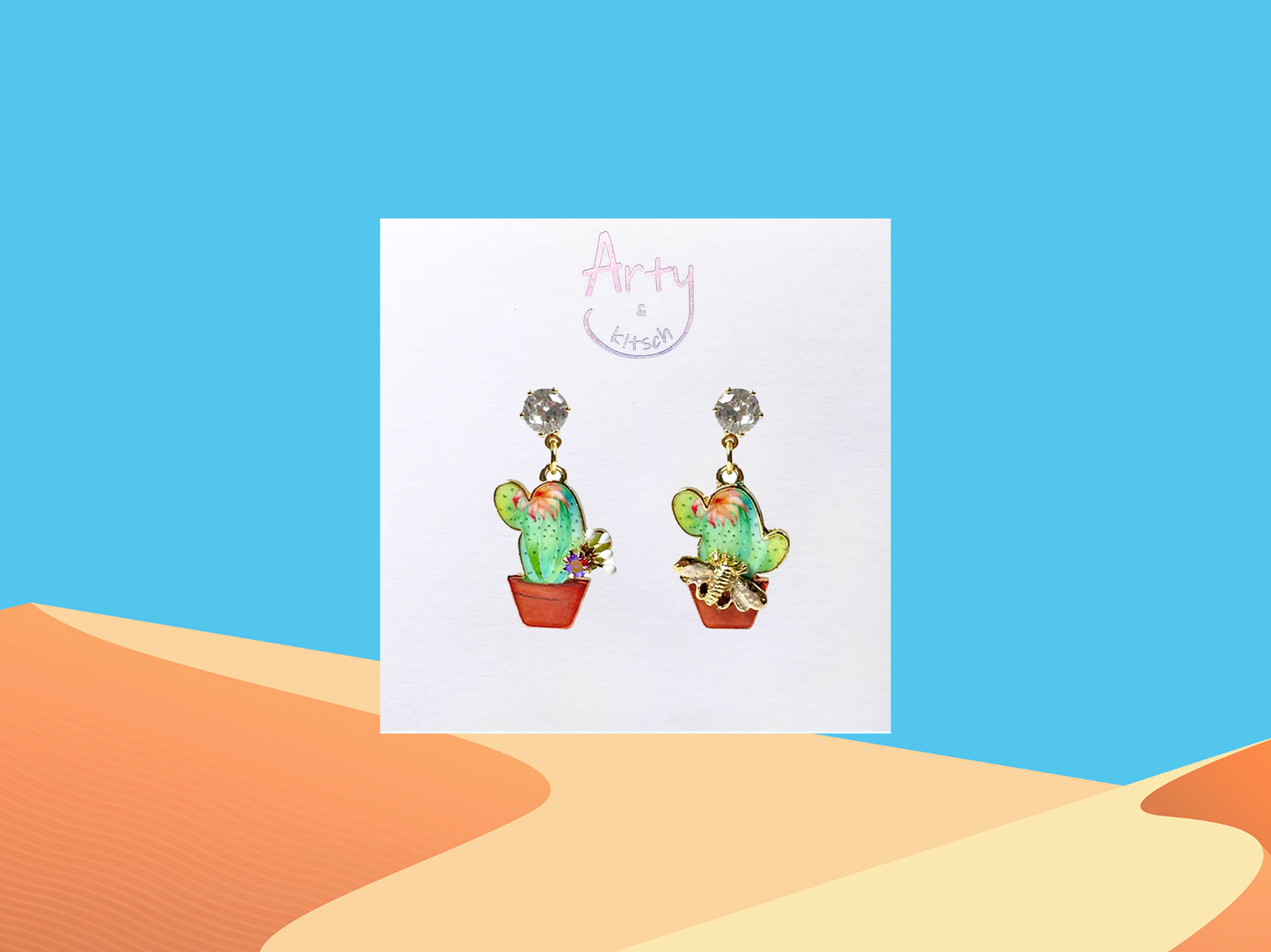 Pastel Cactus Earrings