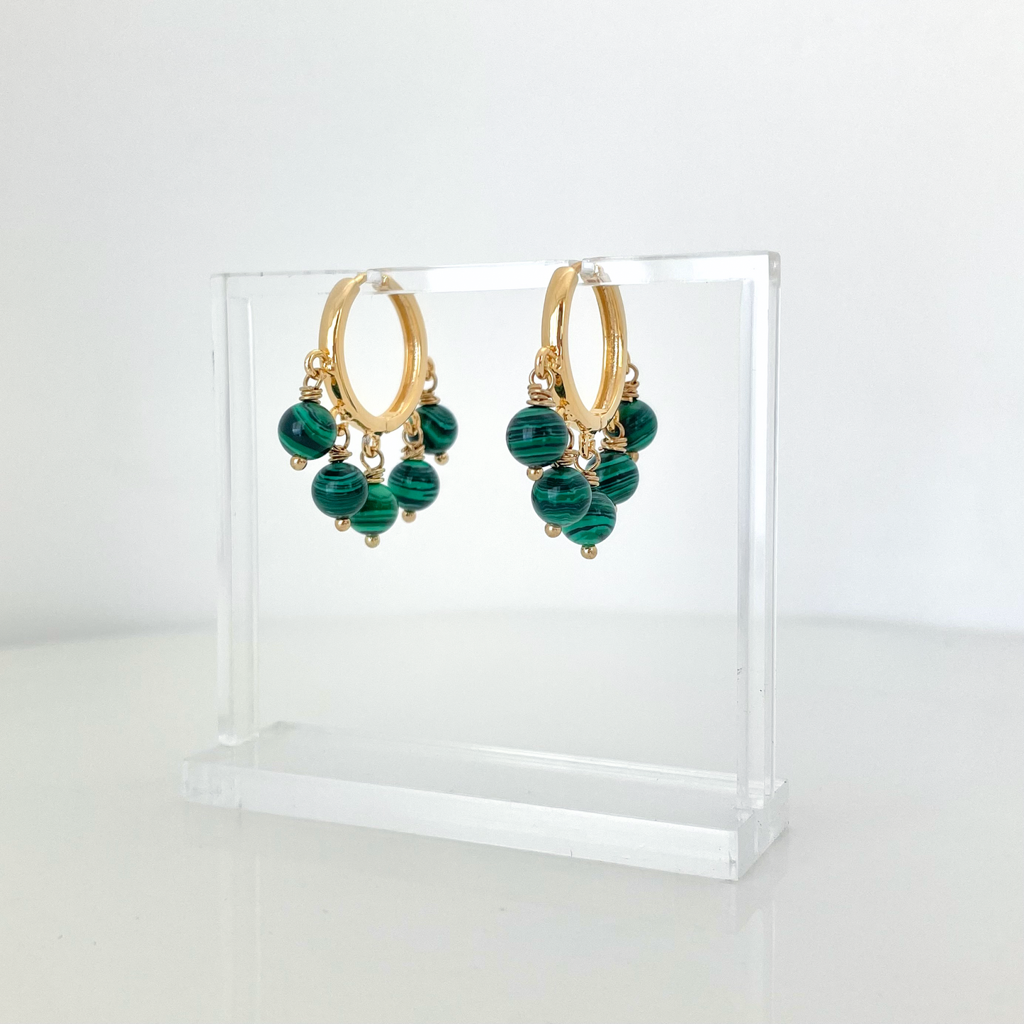 Malachite Huggie Earrings