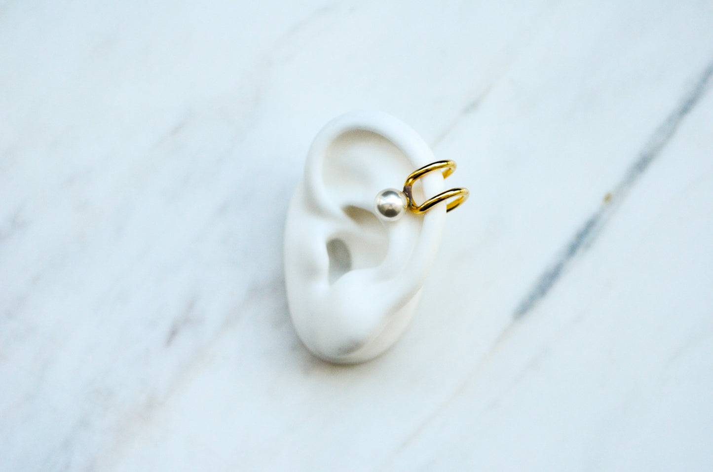 Double Line Pearl Ear Cuff