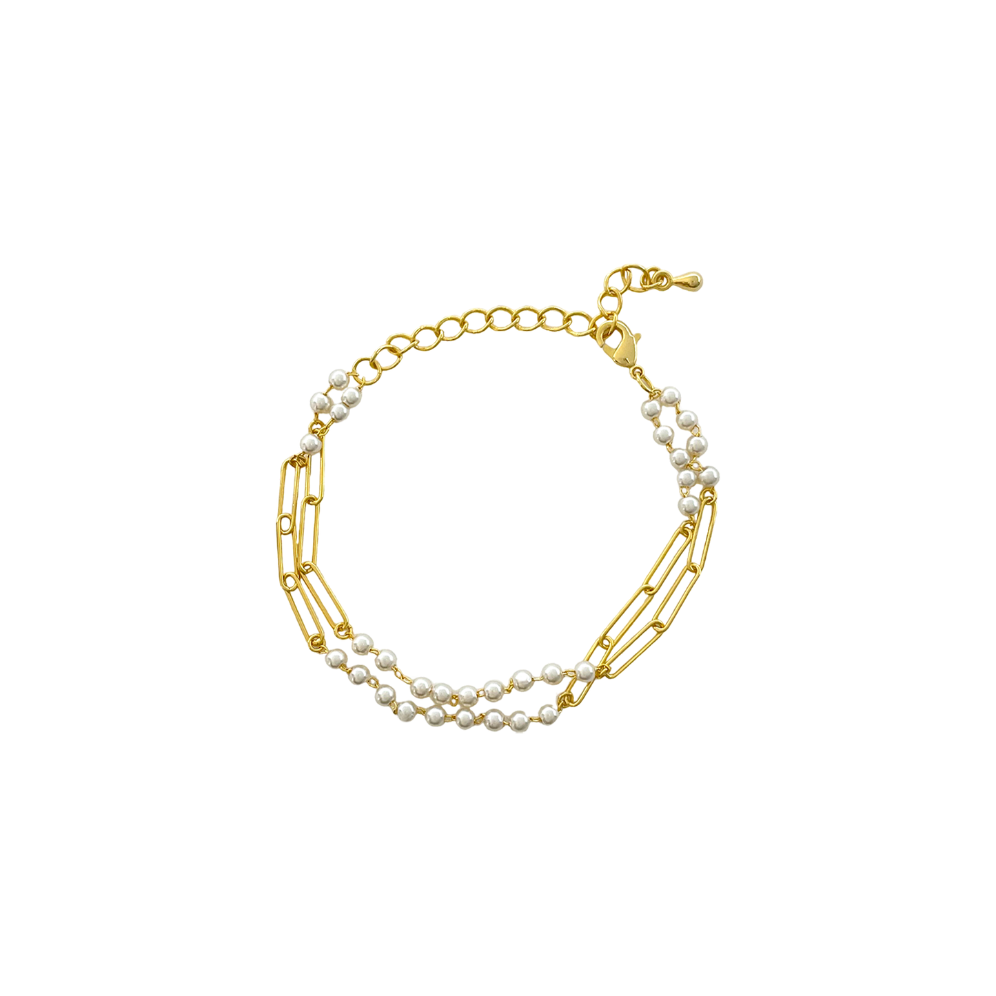 Layered Chain Pearl Bracelets