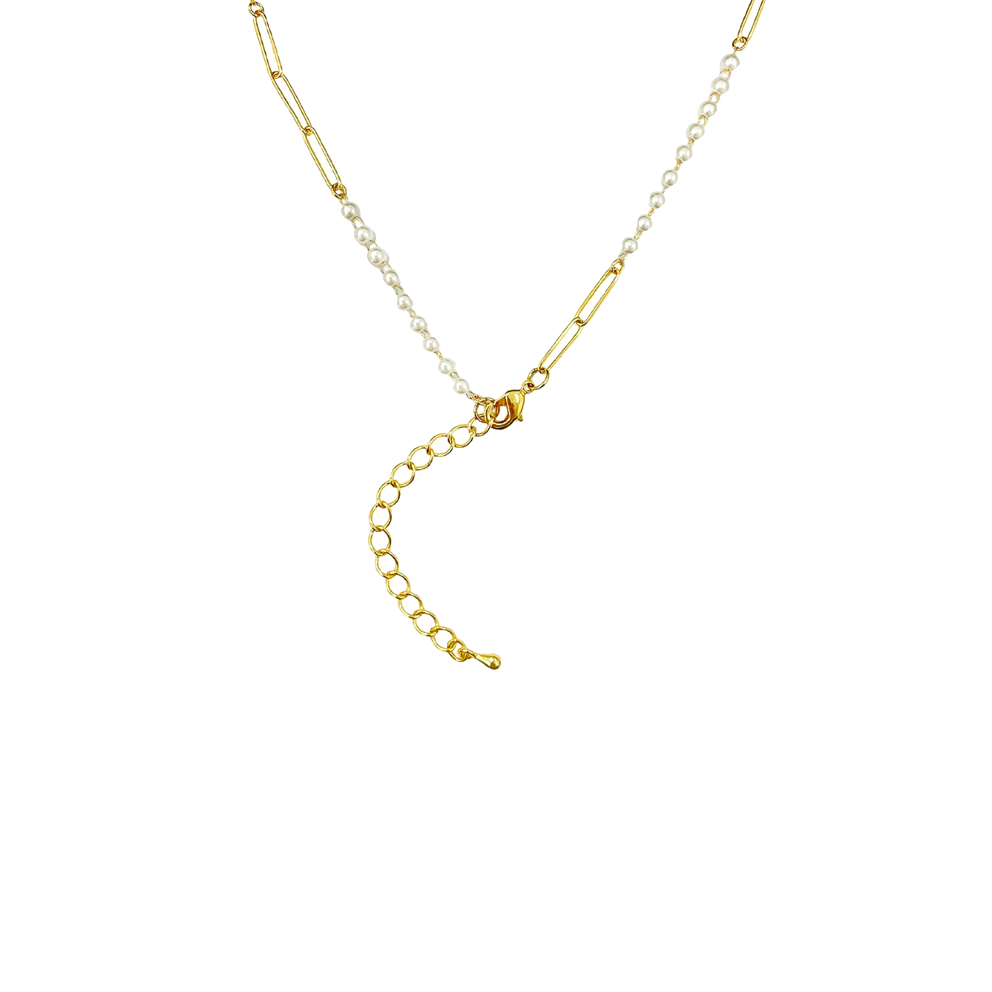 Slim Line Pearl Chain Necklace