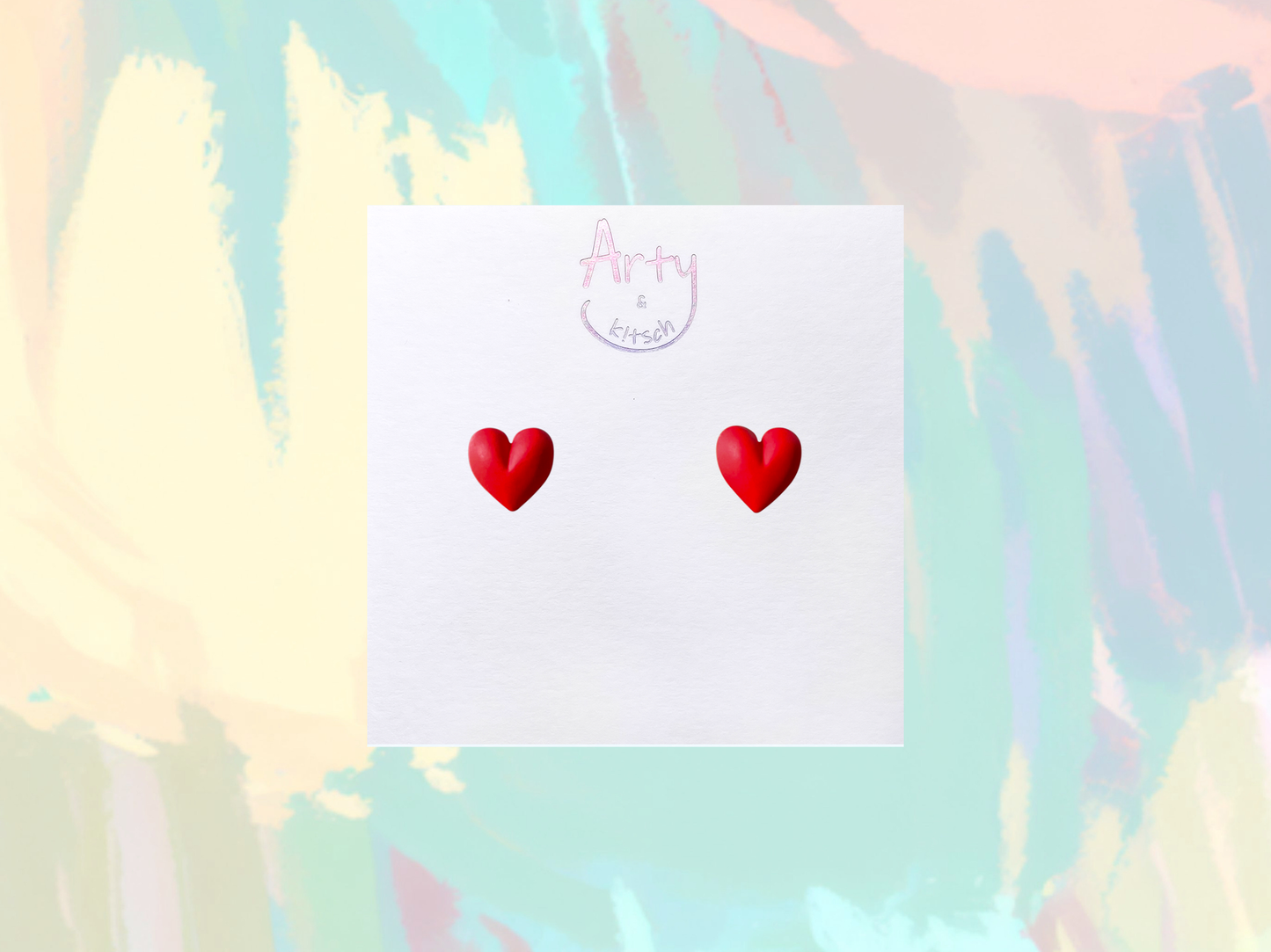 Petit Matte-Finish Heart Studs
