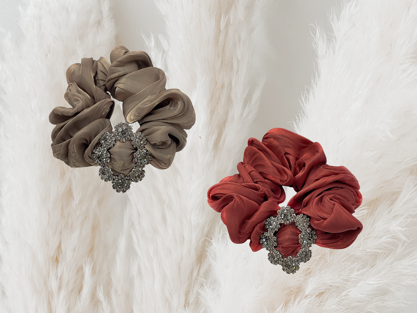 Oval CZ Pendant Scrunchie