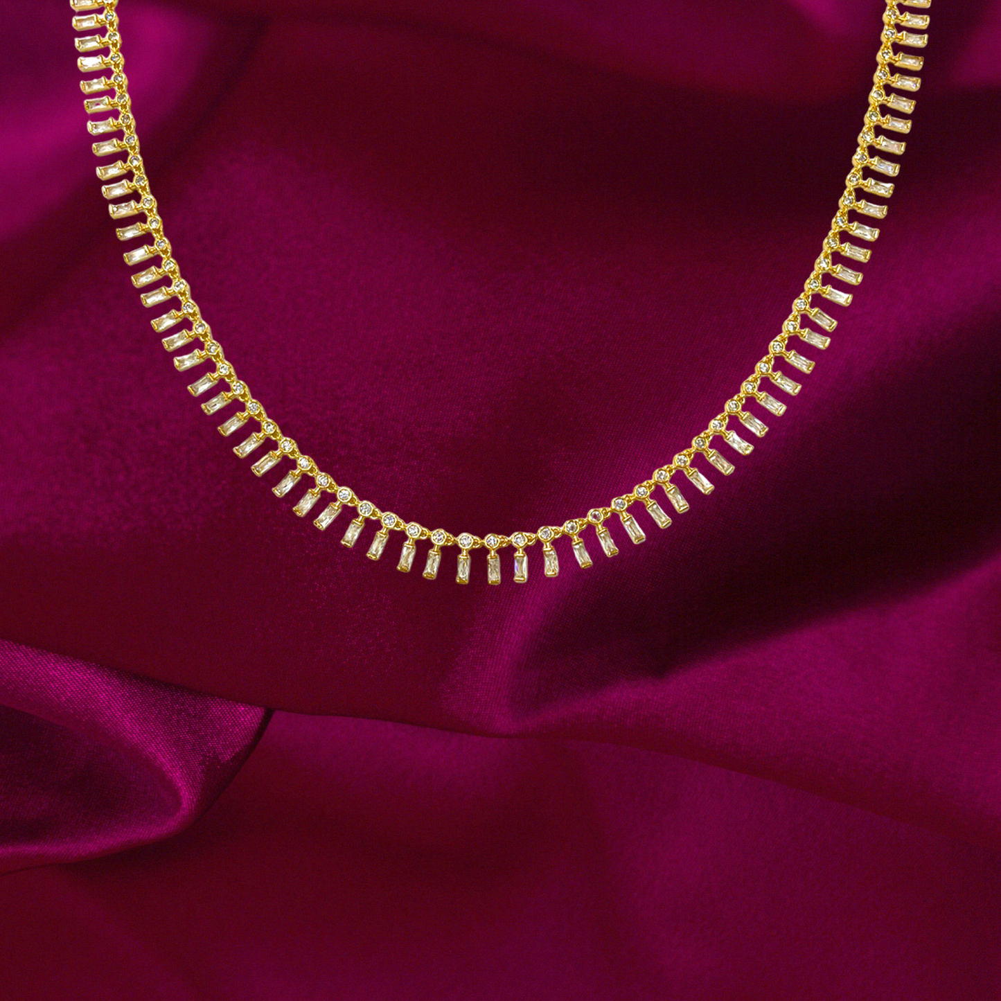 Baguette CZ Statement Necklace