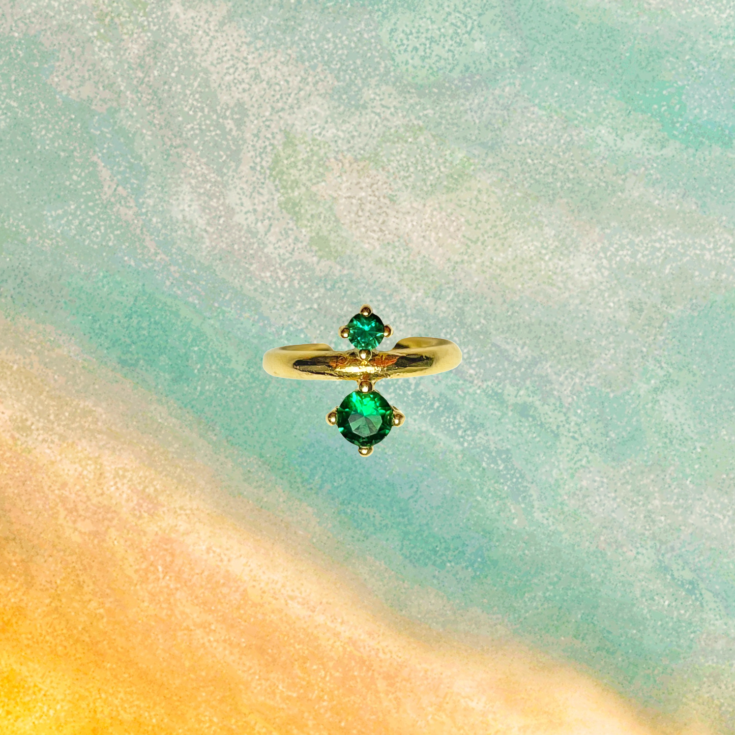 Duo Green CZ Ear Cuff