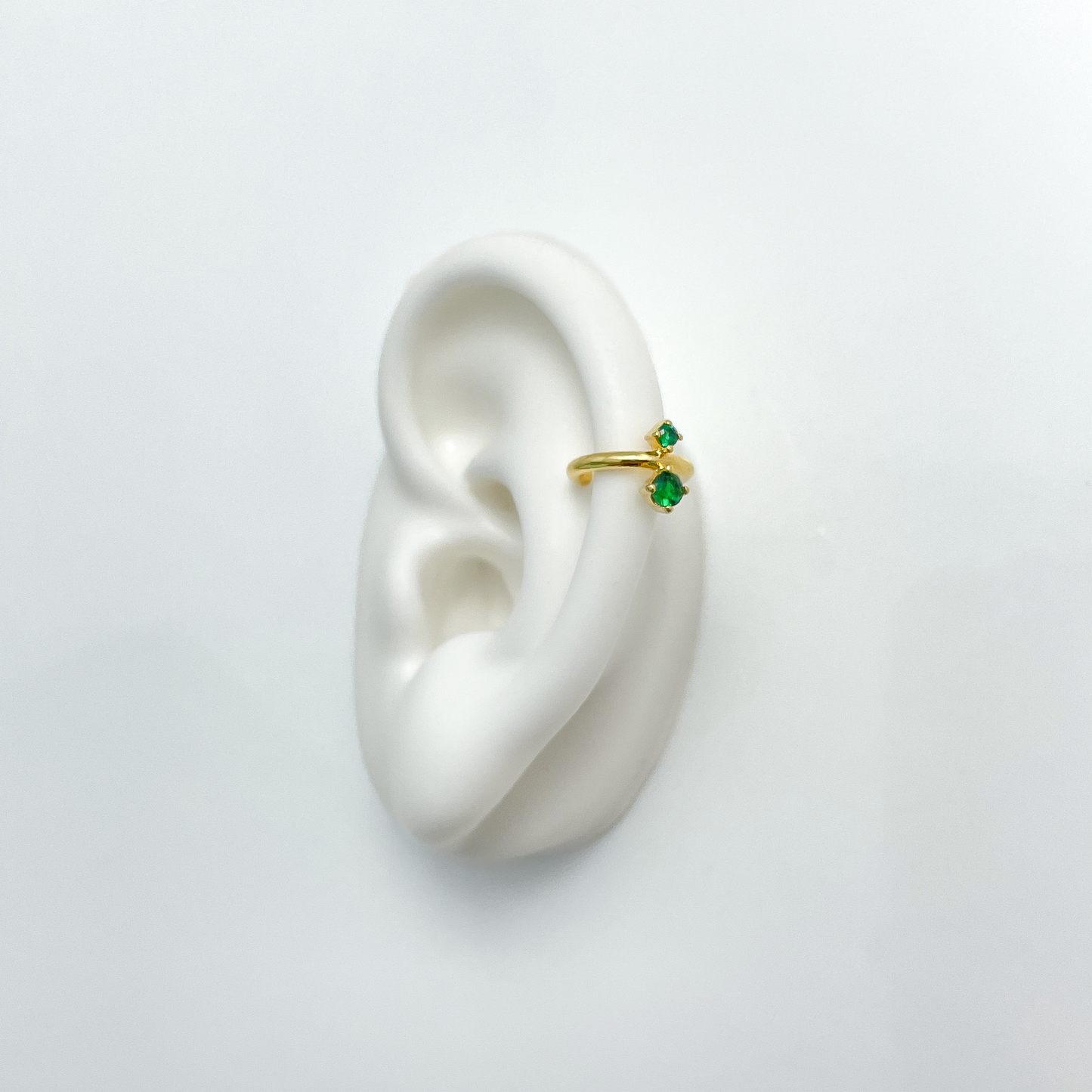 Duo Green CZ Ear Cuff