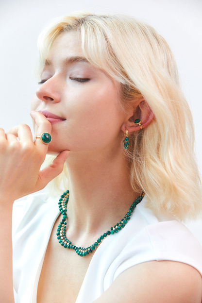 Malachite Wave Statement Necklace