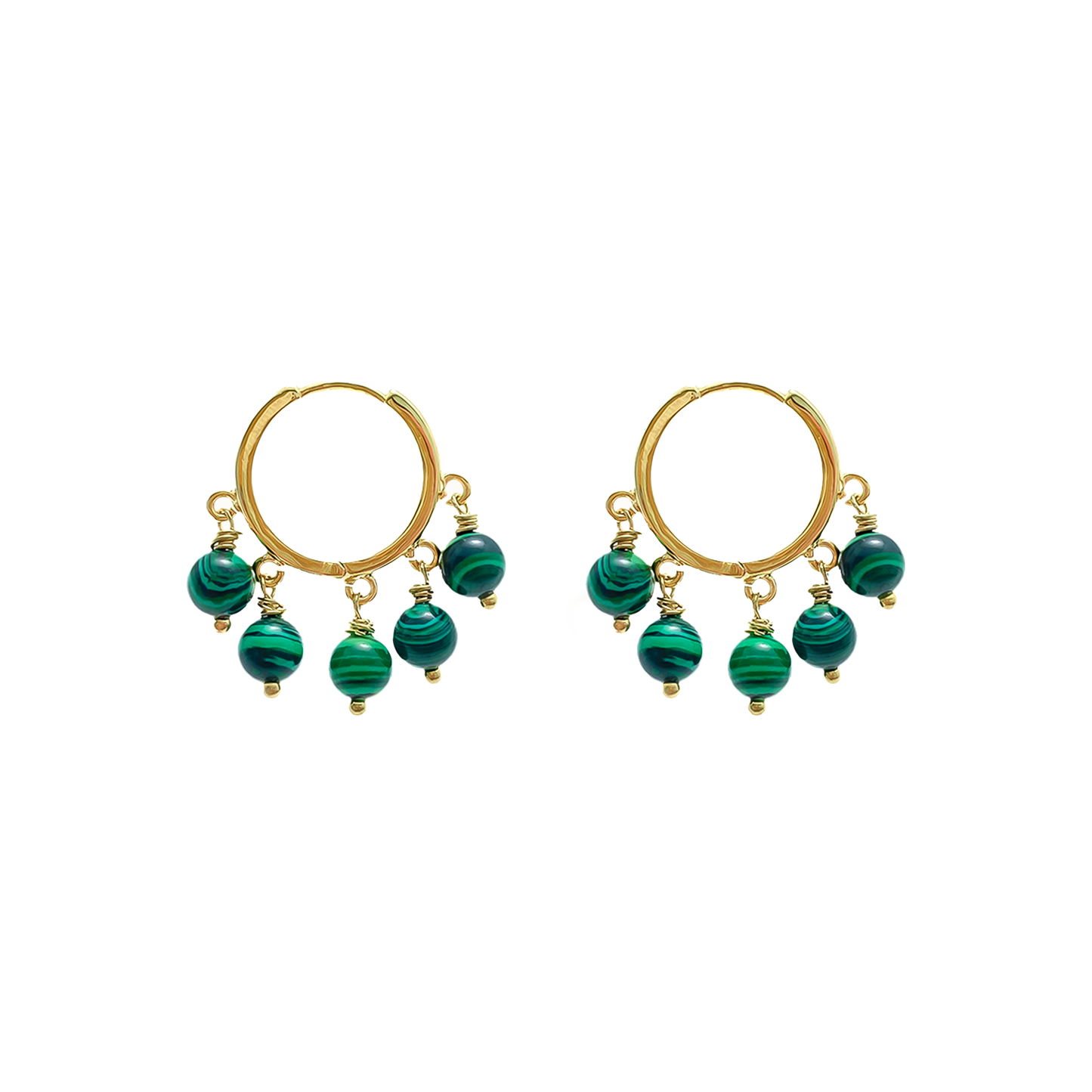 Malachite Huggie Earrings