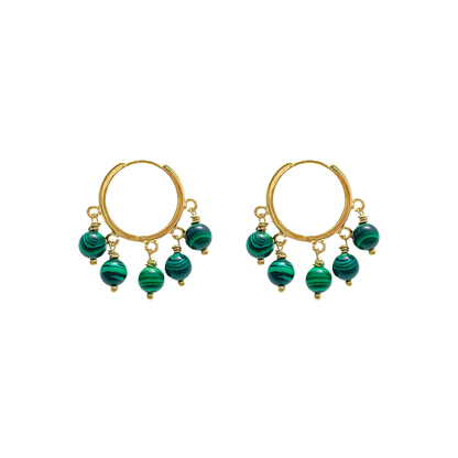 Malachite Huggie Earrings