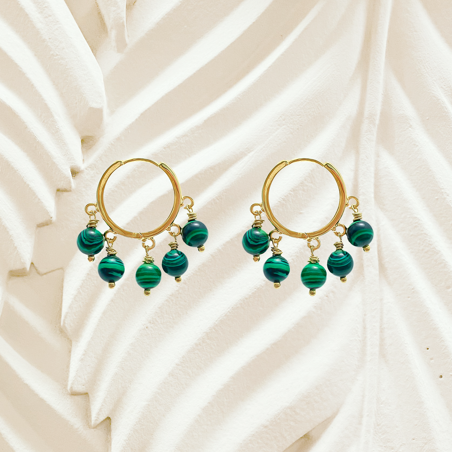 Malachite Huggie Earrings