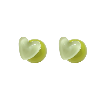 Glossy Heart Ball Ear Jackets