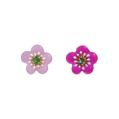 Jelly Flower Mismatched Earrings