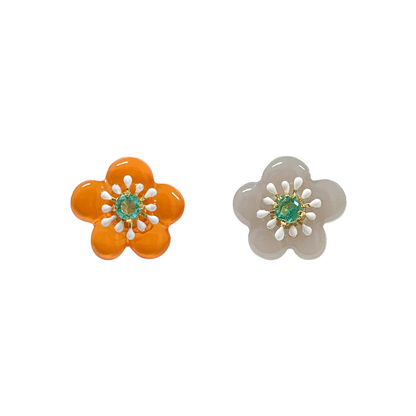 Jelly Flower Mismatched Earrings