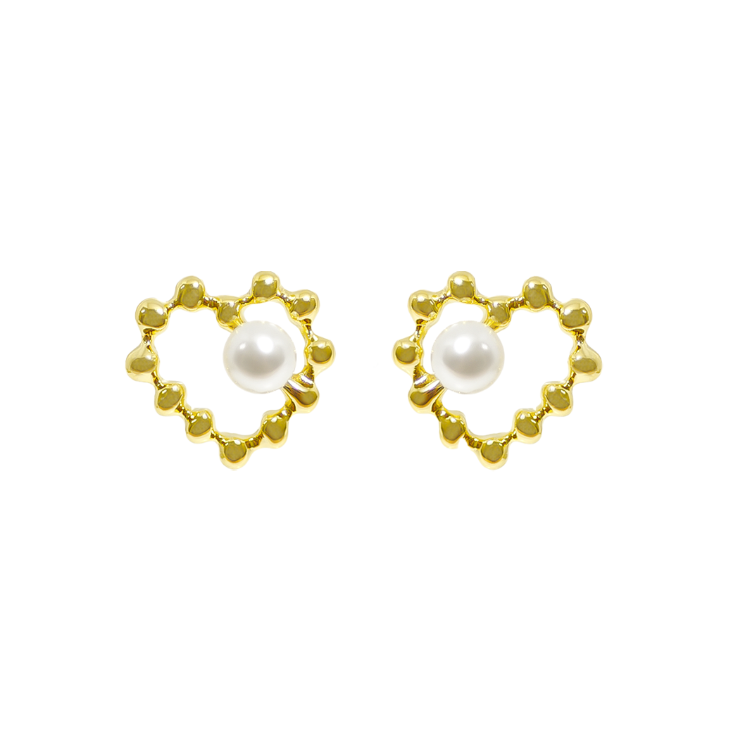 Pearl Point Heart Studs