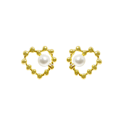 Pearl Point Heart Studs