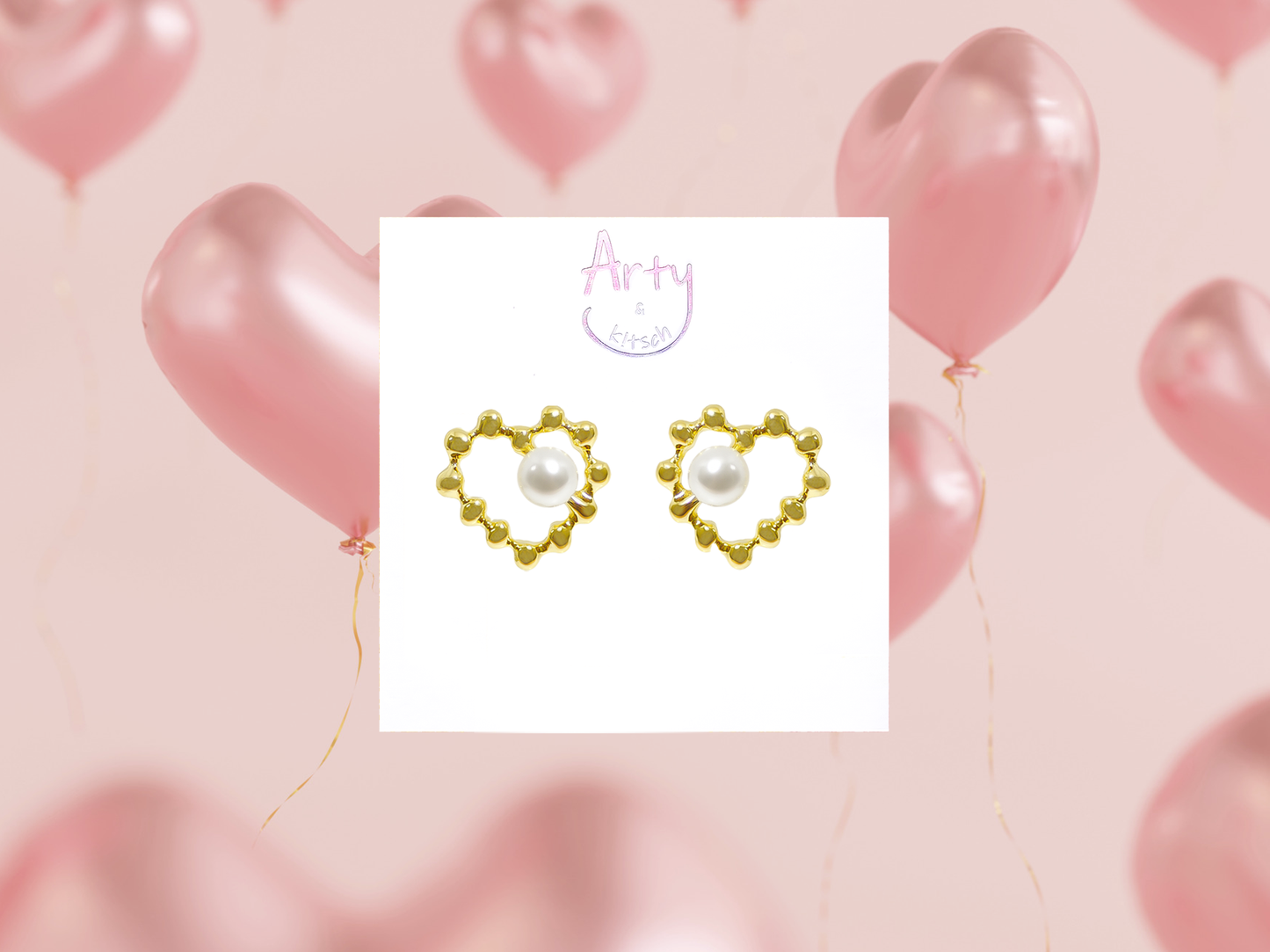 Pearl Point Heart Studs