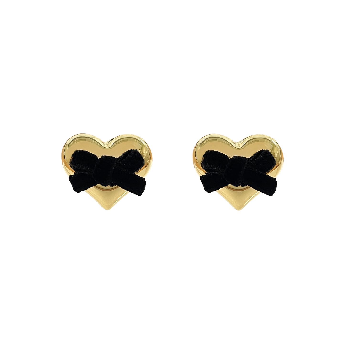 Velvet Bow Heart Earrings