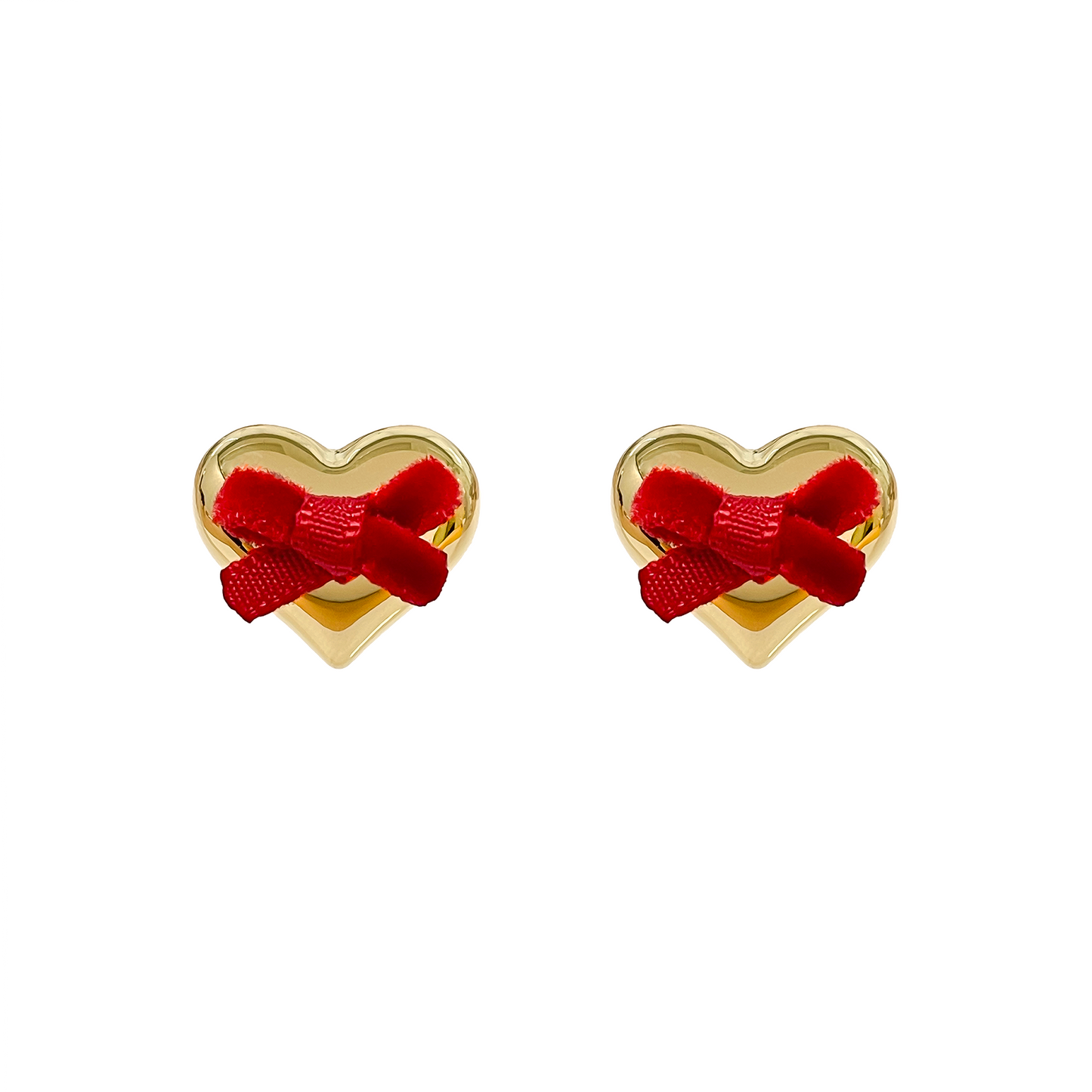 Velvet Bow Heart Earrings