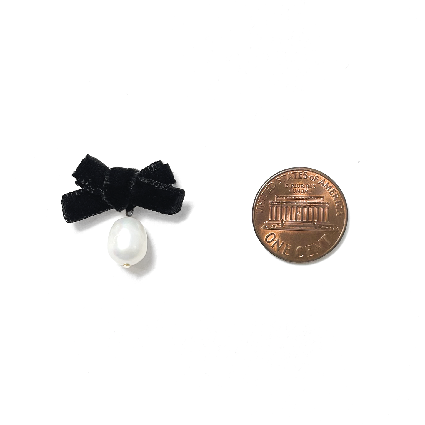 Velvet Bow & Pearl Drop Earrings