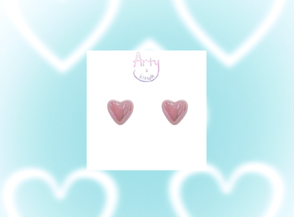 Glossy Pop Heart Studs