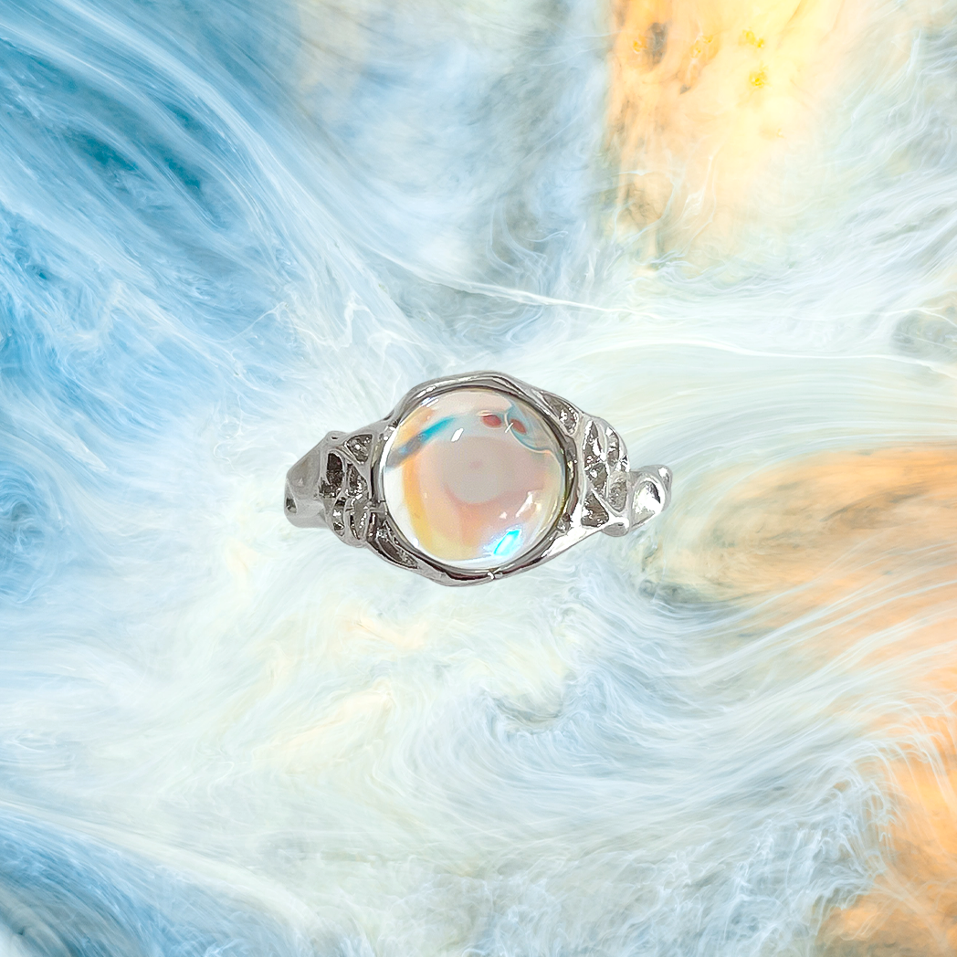 Clear Aurora Circle Ring