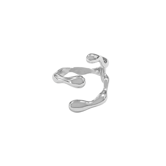 Dynamic Curved Silver Ring