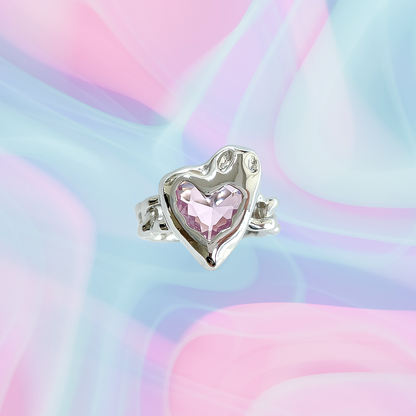 Chunky Heart Chain Ring