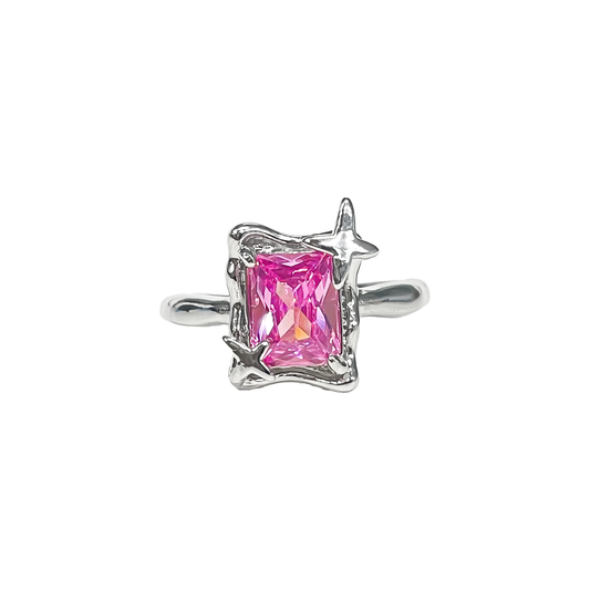 Glow CZ Squre Ring