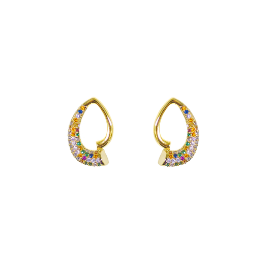 Rainbow Sparkle CZ Earrings