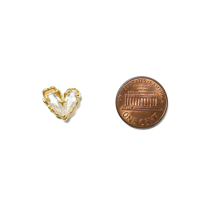 Sparkling Gold Heart Earrings