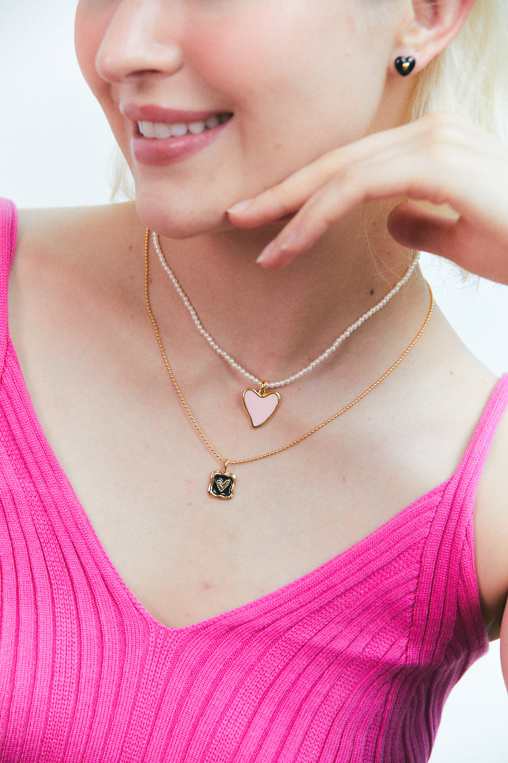 Heart Square Pendant Necklace