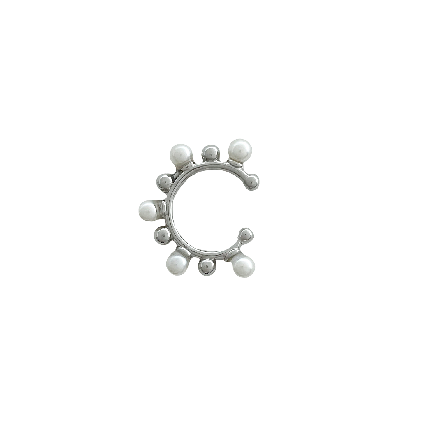 Pearl Mix Circle Ear Cuff