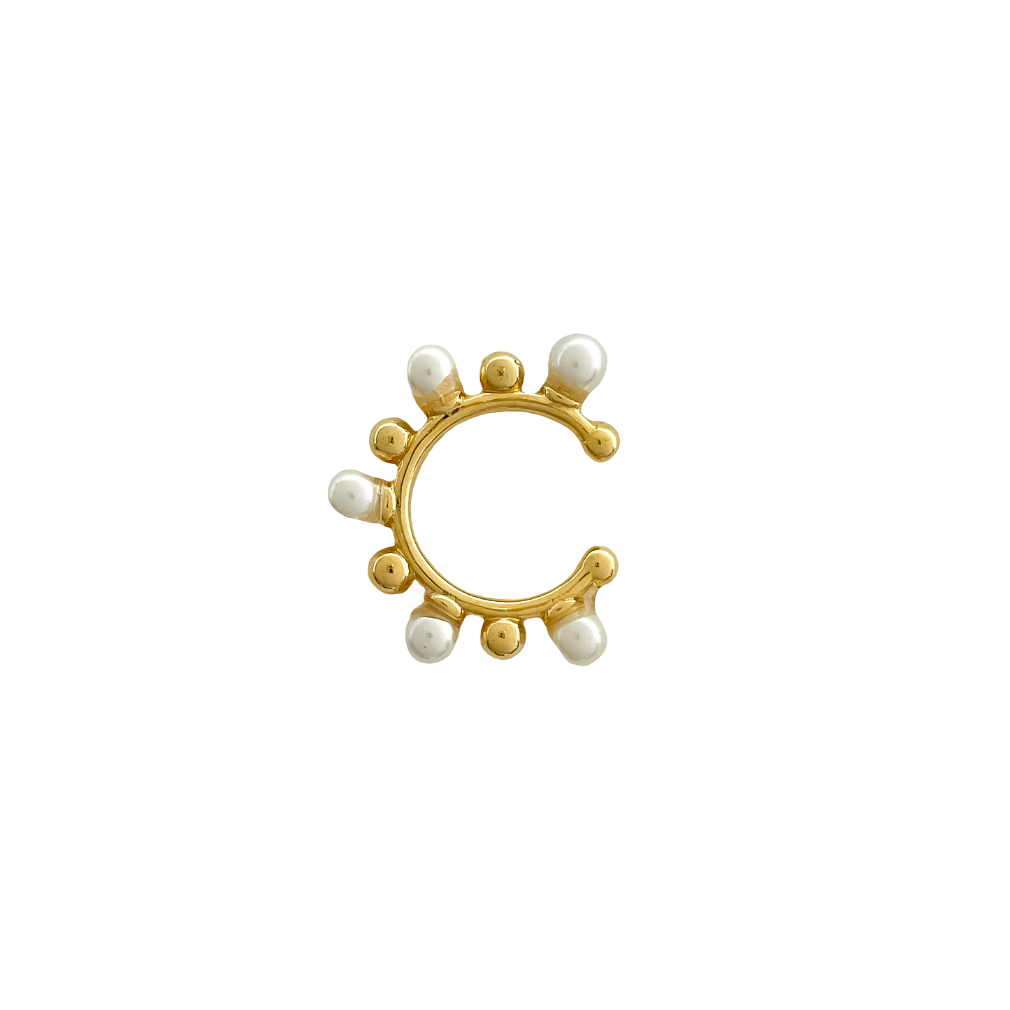 Pearl Mix Circle Ear Cuff