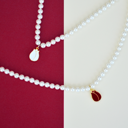 Tulip Blossom Pearl Chain Necklace