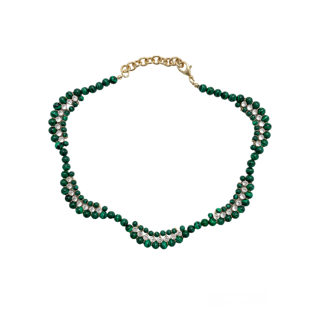 Malachite Wave Statement Necklace