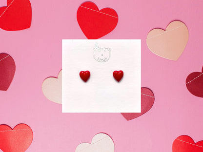 Glossy Heart Studs